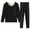 Black, variant on IQPE Women's Thermal Underwear Set Brushed Fleece Base Layer Long Johns Ultra-Soft Warm Top and Bottom Black M