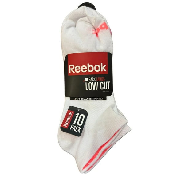 Reebok Women's 10-Pack White Low Cut Lightweight Socks (9-11)