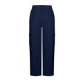 thumbnail image 6 of Tdoqot Womens Baggy Cargo Pants- Elastic Waist Casual Button Up Stretch Fashion Straight Leg Hiking Pants Blue Size L, 6 of 8