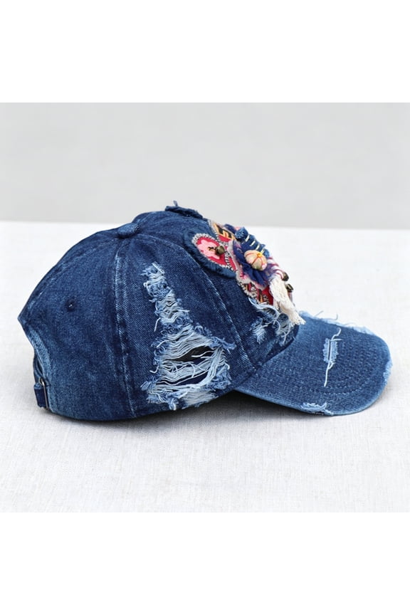 Chinese Intangible Heritage Tiger Hat Traditional Handmade Miao Embroidery Cap Priceless Ethnic Craft Baseball Cap for Travel,Dark Blue-Kid