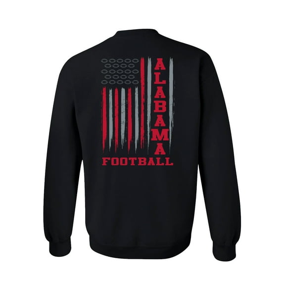 Alabama Football Team Color American Flag Mens Crewneck Pullover Sweatshirt-Black-small
