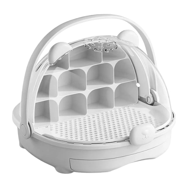 jinwen Silkworm Breeding Box Breathable Hole Transparent Portable Observation Cabin Gray
