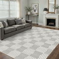 thumbnail image 6 of BERTHMEER 9'x12' Area Rugs for Living Room Dining Room Geometric Modern Rugs Washable Non Slip Bedroom Office Farmhouse Checkered Contemporary Rugs Carpets,Gray, 6 of 6