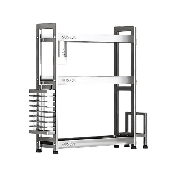 Organizador de estantes para especias de encimera, 3 niveles, estante de almacenamiento de cocina, estante para tarros de condimentos para cocina de 40 centímetros
