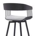 thumbnail image 5 of Armen Living Indoor Athena 31" Swivel Black Wood Bar Stool in Light Gray Fabric with Black Metal, 5 of 8