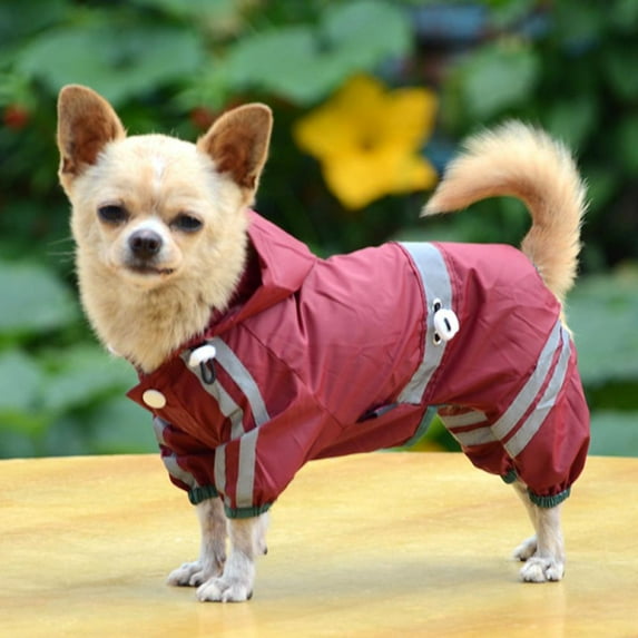 Balems Puppy Pet Dog Raincoat Clothes Glisten Hoody Rain Jackets Apparel
