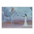 thumbnail image 1 of Athena Cutting Board, Dreamy Fantasy Illustration of a Woman and a Horse with Wings Feels Print, Decorative Tempered Glass Cutting and Serving Board, in 3 Sizes, by Ambesonne, 1 of 2
