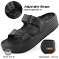 thumbnail image 4 of Ecetana Womens Slides Sandals Adjustable Double Buckle House Slides EVA Non-Slip Sandals, 4 of 7