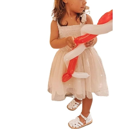 

Jamlynbo Baby Girls Outfit Princess Strapless Solid Lace Ruffles Sleeveless Dress