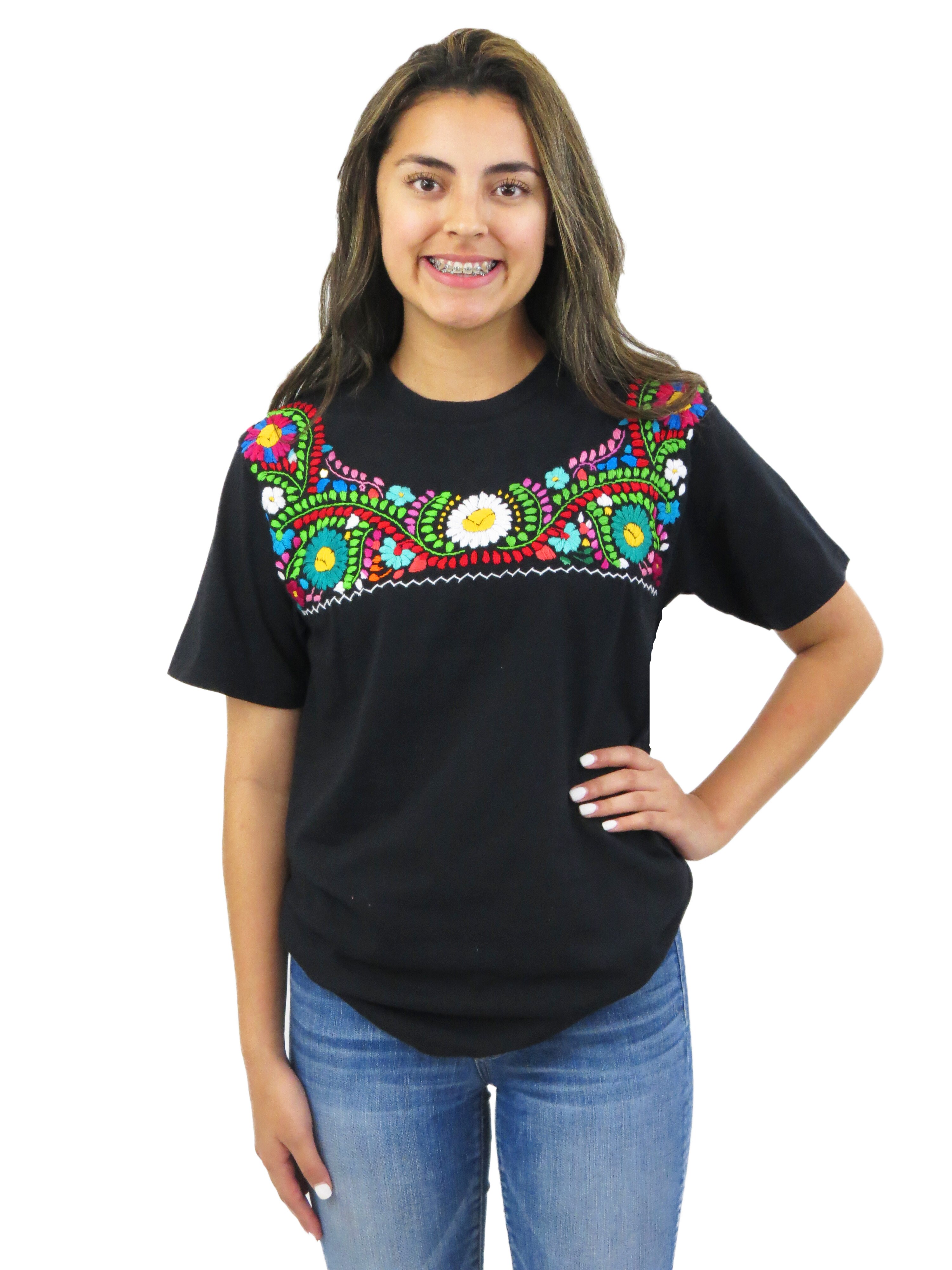 Mexican Blouse Style Hand Embroidered T 