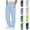 Light Blue, variant on Men's Jogger Sweatpants, Straight Leg Casual Trousers, Solid Color Logo Bottoms, Relaxed Fit Streetwear Outfits, Cotton Blend Comfort Clothing