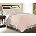 thumbnail image 3 of Amrapur Overseas Leaf Solid Reversible Quilted 3-piece Coverlet Set, Full/Queen, Blush/Silver, 3 of 3