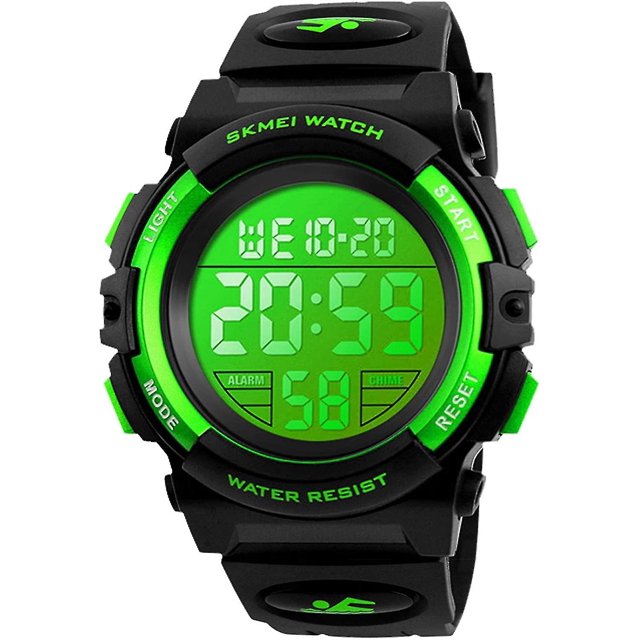 Reloj deportivo digital para niños para niñas, niños, resistente al agua, informal, electrónico, analógico, cuarzo, 7 colores, reloj LED BANYUO Hogar