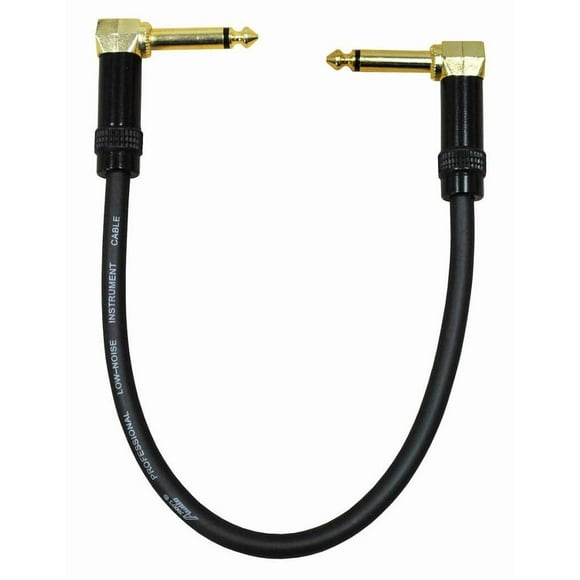Audio2000'S ADC20411 1/4-inch TS Right-Angle to 1/4-Inch TS Right-Angle Audio Cable, Instrument Cable, Patch Cable, 1 Foot (Tip-to-Tip)