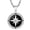 White gold - Compass black, variant on Coin Pendant Medallion Necklace, Compass Circle White Gold Vintage Coin Necklace For Men, Him, Boyfriend, 2.5mm, 22in