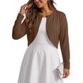 thumbnail image 6 of Gleelist Plus Size Cropped Cardigan Bolero Shrug Open Front Long sleeve Lightweight Cardigan Sweaters For Women XL-5XL, 6 of 7