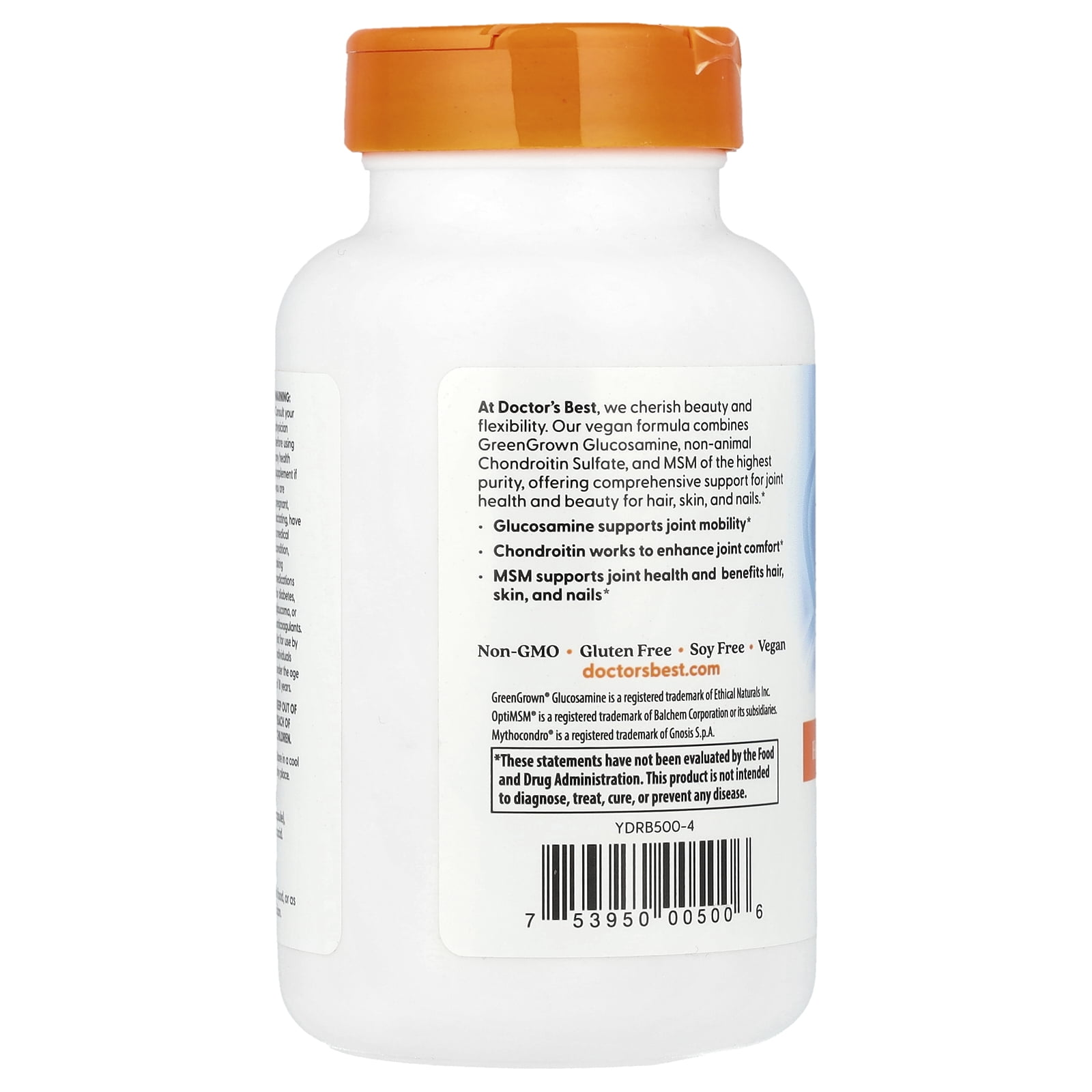 Doctor's Best Vegan Glucosamine Chondroitin MSM, 120 Veggie Caps