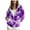 Purple, variant on Women's Tie-Dye Zip-Up Hoodie Cute Drawstring Gradient Hoodies Long Sleeve, With Pocket XS-6XL