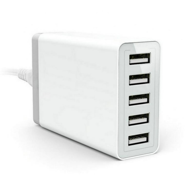 5 Port USB Wall Charger Hub, 40W 8A, Desktop USB Charging Station for  Multiple Devices, Multi Ports USB Charger for Phones, Tablets and More 