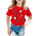 thumbnail image 4 of Weebloom Kids Halloween Shirts Boys Girls Pumpkin Graphic Tee Short Sleeve Shirt Casual Tops Base Layer Fashionable T Shirt Loose Outwear Watermelon Red 4-5 Years, 4 of 4