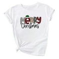 thumbnail image 2 of Jsaierl Merry Christmas T Shirts for Women Funny Graphic Tees Short Sleeve Crew Neck Tops Holiday Gifts, 2 of 4