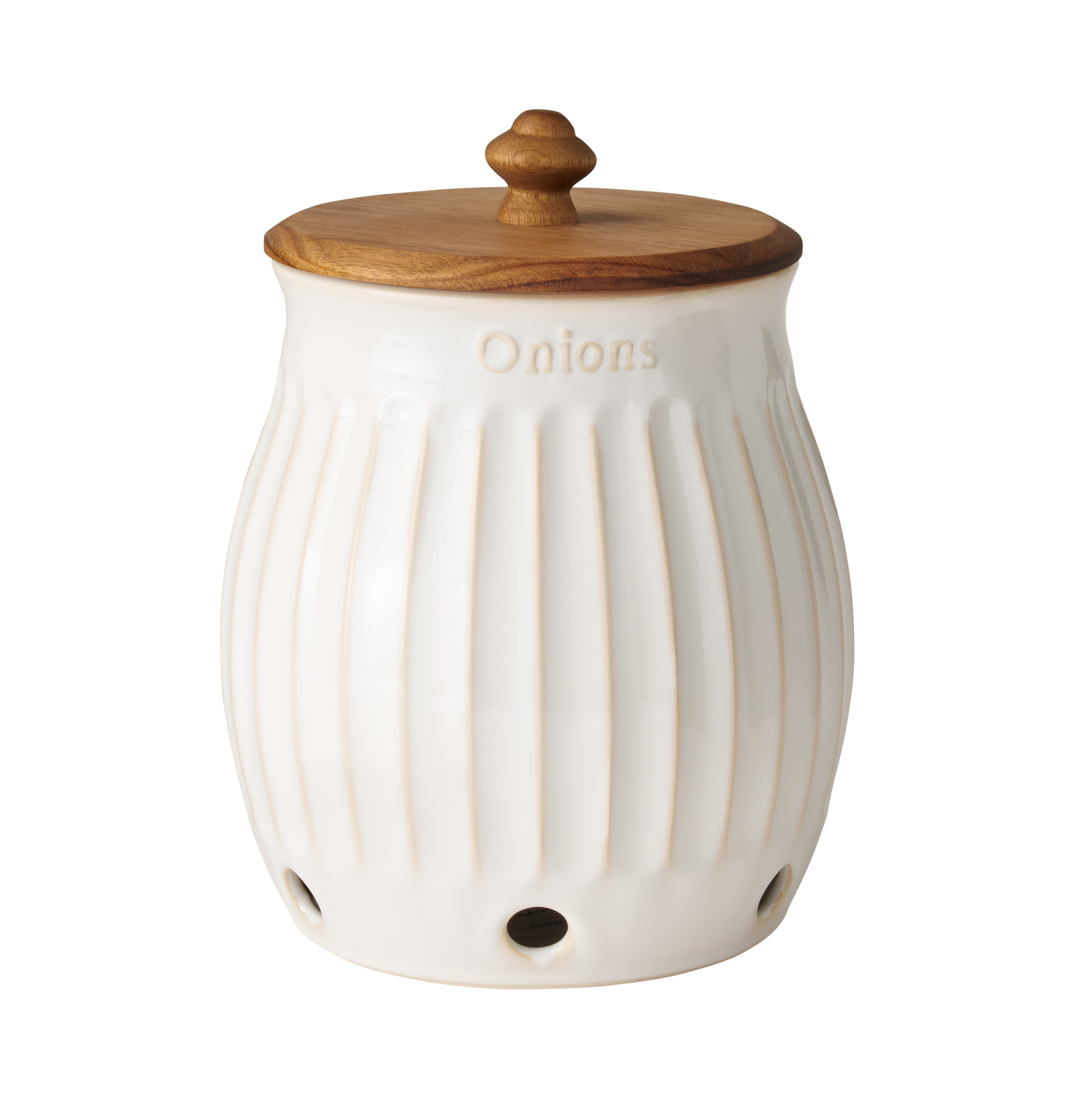 The Pioneer Woman Colette Stoneware Onion Keeper, White photo 1