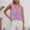 Purple, variant on Summer Tanks for Women Lace Patchwork Slim Fit Cami Round Neck Button Detail Womens Cami BU1 L