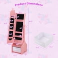 thumbnail image 3 of Gymax Armoire à Bijoux pour Enfants avec Miroir Pleine Longueur 2 Angles d'Inclinaison Réglables Tiroir Rose, 3 of 9