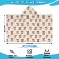 thumbnail image 2 of Beige Highland Cow Dot Pattern Hooded Bath Towel，60"x35" for Ages 3 To 12 Kids, Quick Dry Lightweight Soft Microfiber Hood Beach Towel Cover Up for Kids, 2 of 7