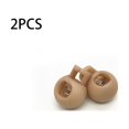 thumbnail image 2 of 2pcs Cord Stoppers Lock End Toggles Spherical Hole Portable Durable Lock End Tightening Locks Tool Rope Clasp Sportswear Drawstring Lanyard Button Khaki, 2 of 8