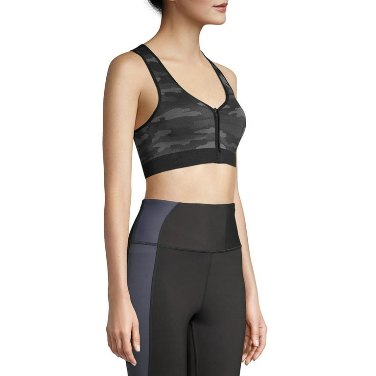Avia Women s Seamless Zip Front Sports Bra Walmart