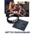 thumbnail image 3 of Bandmax 9'' Black Leather Bracelet for Men Infinity Knot Leather Cuff Love Link Bracelet Father's Day Gift with Card for Husband, 3 of 9