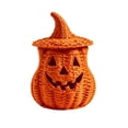 thumbnail image 2 of QLUEWX Saffron Handwoven Pumpkin Halloween Decorations, 9.4" Seagrass Jack-O-Lantern with Lid Table Decor, Pumpkin Basket Candle Holder Tabletop Centerpiece for Party Supplies Prop Halloween Decor, 2 of 9
