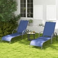 thumbnail image 2 of Costway 2 PCS Patio Lounge Chair Chaise Adjustable Reclining Armrest Navy, 2 of 10