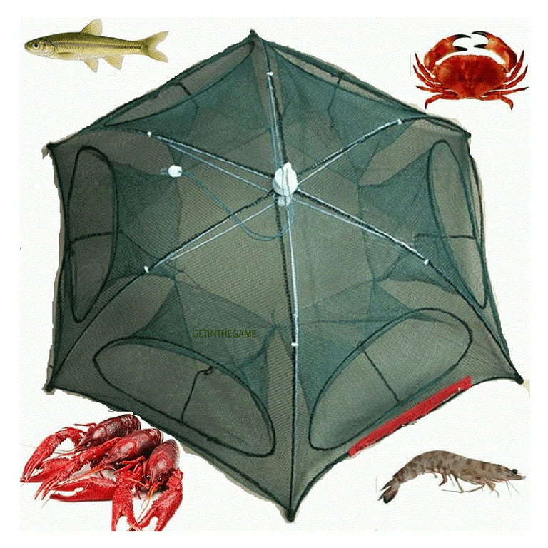 Foldable Fishing Bait Trap Crab Net Crawdad Shrimp Cast Dip Cage Fish  Minnow 