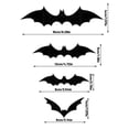 thumbnail image 5 of Indoor Halloween Decorations, Halloween Party Supplies, Halloween Wall Decals, Bat Halloween Decor, Assorted Size Black Paper 3D Bat Wall, Self-Stick Peelable Bat Decals Suitable, 5 of 8
