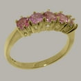 thumbnail image 2 of LBG British Made 9k Yellow Gold Natural Pink Tourmaline Womens Promise Ring - 33 size options - Size 9.5, 2 of 7