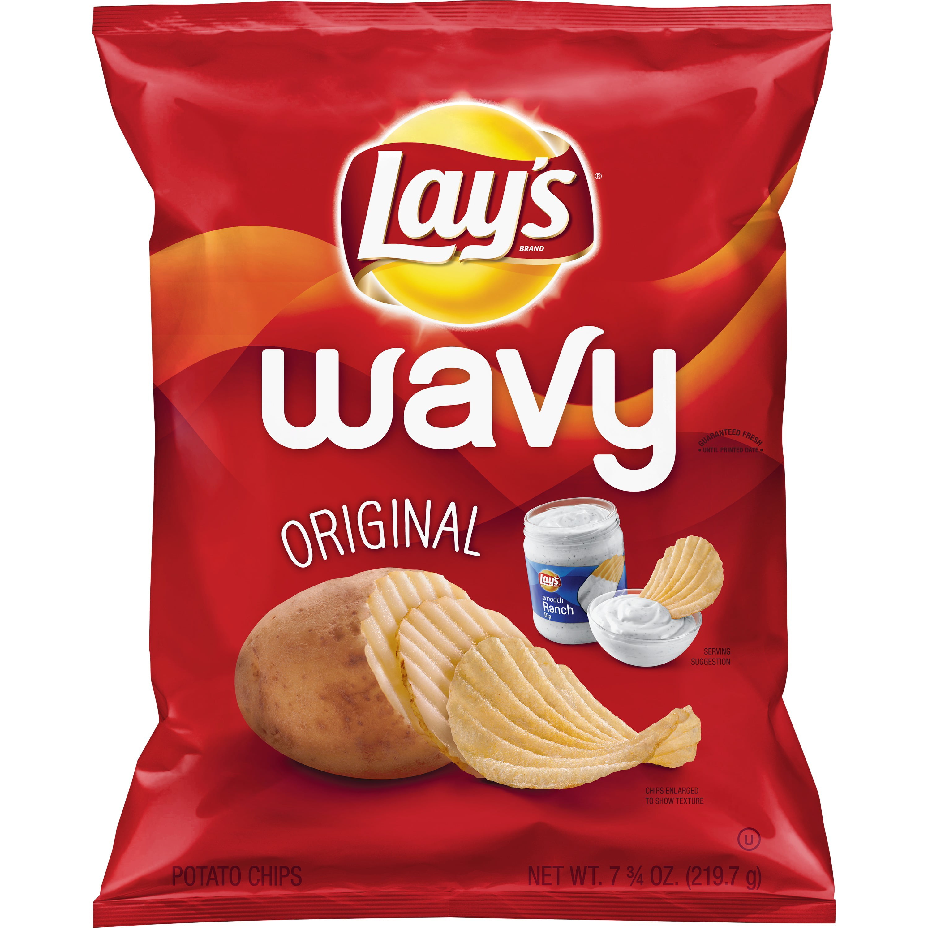 3 Pack Lays Wavy Original Potato Chips 775 Oz