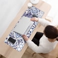 thumbnail image 3 of Long Mouse Pads for Desk,Blue Ethnic Geometric Patchwork Pattern Desk Mats on Top Of Desks, Desk Mouse Pad Extra Large with 3mm Non-Slip Base and Stitched Edge for Gaming,Office,Work,Home 31.5"x11.8", 3 of 6