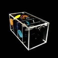 thumbnail image 3 of Bewildely Caja de maquillaje, estuche de almacenamiento acrílico con cubierta combinada de 4 secciones, no es fácil acumular cajas de polvo Almacenamiento y organización del hogar, 3 of 6