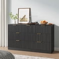 thumbnail image 6 of YouTrend Dresser for Bedroom with 7 Drawers,Fluted Dresser with Metal Handle,Modern Chest of Drawer TV Stand,Wood Closet Clothes Storage Organizer for Living Room,Hallway,Black., 6 of 12