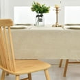 thumbnail image 4 of Faux Linen Rectangle Tablecloth - Wrinkle and Stain Resistant Washable Table Cloth for Kitchen Dining Room Holiday Table Cover for Party Dinner, Beige, 52 x 108 Inch, 4 of 6
