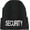 Black With White Text, variant on SECURITY Beanie FLEECE Lined Hat Warm LARGE EMBROIDERY Winter Watch Cap Winter Security Uniform Hat (BlackWithWhiteText)