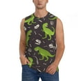thumbnail image 3 of Uemuo Dinosaur Skeleton Pattern Men's Sleeveless T-Shirt,Muscle Athletic Tank Top, Moisture-wicking Quick-dry Breathable Classic Tee Top for Gym Run Outdoor Sports-Large, 3 of 8
