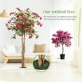 thumbnail image 4 of Garvee 6ft Artificial Bougainvillea Tree – Tall Potted Faux Bougainvillea with Real Wood Trunk & Pink Flowers for Indoor & Outdoor Decor, 4 of 6