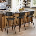 thumbnail image 6 of Dycanpo 30" Counter Height Bar Stools Set of 2, Faux Leather Upholstered Barstools, Black, 6 of 9