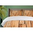 thumbnail image 4 of Ambesonne Wooden Print Duvet Cover Set, Lodge Wall Planks, 2-Calking, Burnt Orange Orange, 4 of 7