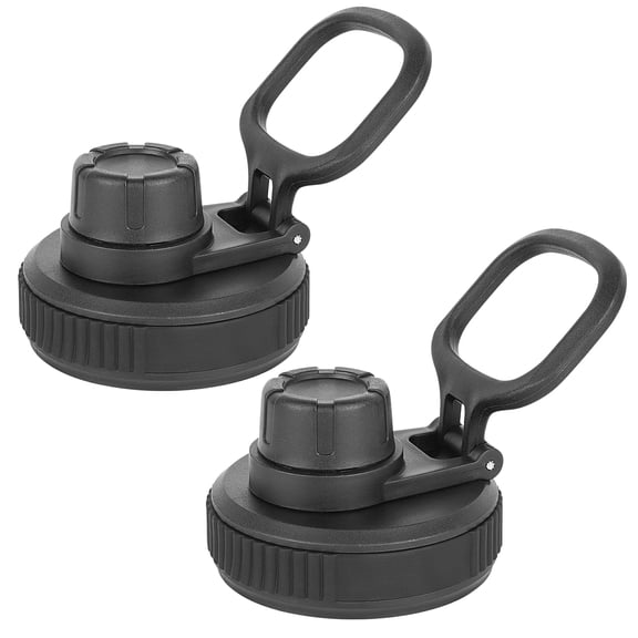 Linkidea 2 Pack Wide Mouth Water Bottle Lid with Handle Compatible with Hydra Flask Wide Mouth 12/16/18/20/32/40/64oz, Waterbottle Replacement Spout Lid (Black)
