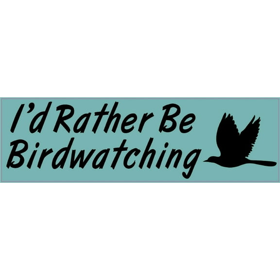 10in x 3in I''d Rather Be Bird Watching Bumper magnet  Vinyl magnets '