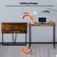 thumbnail image 3 of No-Assembly Foldable Home Office Desk, 31 inch Portable Writing Computer Desk Space Saving Small Compact Desk with Stable Metal Frame, 3 of 8